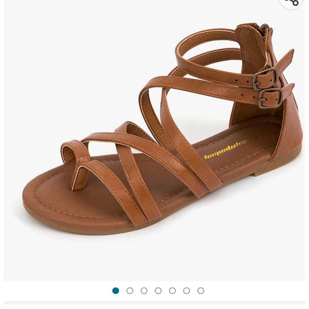New no box , big girls gladiator thong strappy sandals, 8.2 heel to toe